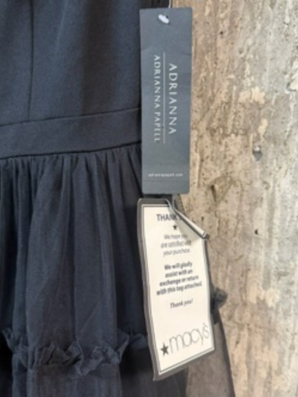 ADRIANNA Women's Square-Neck Midi Mesh Dress Size 6 In Black (Damaged) - Picture 7 of 10